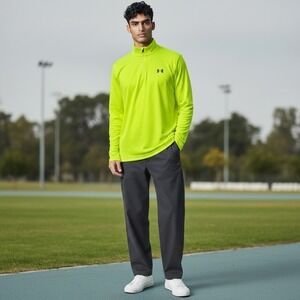 Under Armour UA Tech™ 2.0 Loose Mens Med 1/4  Zip Pullover Moisture Wick Green